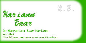 mariann baar business card